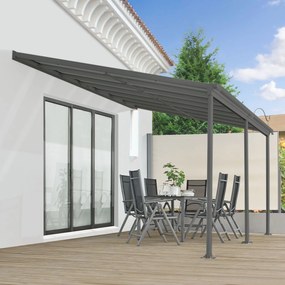 InternetovaZahrada Hliníková pergola Borneo 4x3 m - šedá