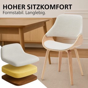 Sada 2 ks jedálenskej stoličky Vangale, látka - natura/krémová