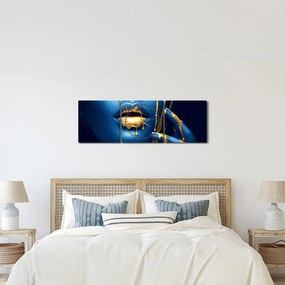 Obraz ľudskej tváre (s hodinami) (90x30 cm)