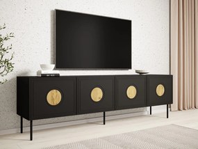 TV skrinka/stolík Godzes 4D (čierna + dub craft). Vlastná spoľahlivá doprava až k Vám domov. 1122226