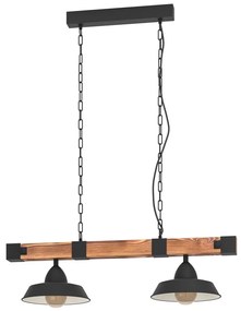 Závesné svietidlo v čiernej a prírodnej farbe s kovovým tienidlom OLDBURY – EGLO