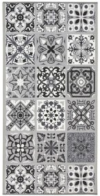 Protišmykový koberec / behúň Patchwork sivý