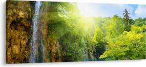 Obraz - vodopády v pralese (120x50 cm)