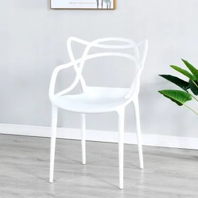 Sammer Moderná stolička v bielej farbe LC-11 Azurove biele