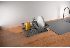 Antracitovosivý odkvapávač z antikoro ocele Metaltex Aquatexplus Lava
