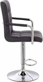 LuxuryForm DESIGN Barová stolička VERONA na striebornom tanieri - čierna
