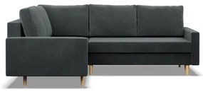 Rohová rozkladacia sedačka BLANK Elegant ľavá, tmavosivá