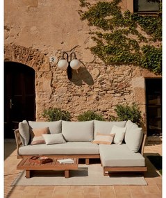 Záhradná lounge súprava z masívu akácie pre 5 v krémovo-prírodnej farbe Raco – Kave Home