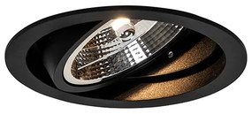 Okrúhly zapustený reflektor čierny nastaviteľný - Chuck 111