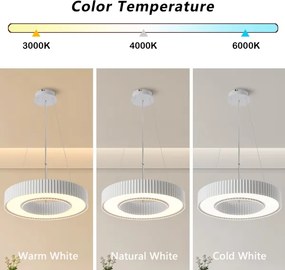 Brilagi - LED stlmiteľný luster LUMIX LED/48W/230V 3000-6000K biela pr. 50 cm + diaľkové ovládanie
