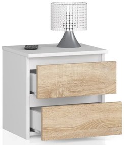 Nočný stolík CL2 2SZ CLP biely / sonoma