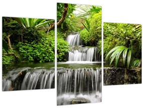 Obraz - Vodopád v dažďovom lese (90x60 cm)