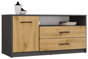 TV stolek SIMPLO 1D2S 109 cm antracitový/dub artisan