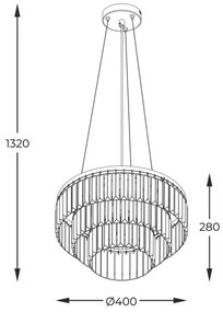 Zuma Line P17127-4 - Luster na lanku TIFANNY 4xE14/40W/230V čierna