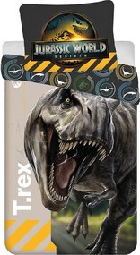 Bavlnená detská obliečka na jednolôžko 140x200 cm Jurassic World "T-Rex" – Jerry Fabrics