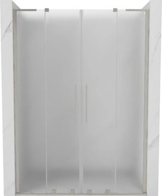 Mexen Velar L Duo, posuvné sprchové dvere do otvoru 150 cm, 8mm sklo námraza, brúsená oceľ, 871-150-003-32-97