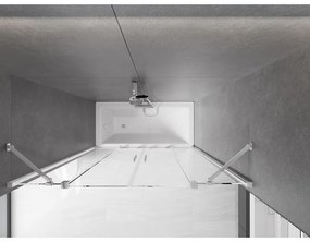 Mexen Velar Duo, 2-krídlová posuvná vaňová zástena 150 x 150 cm, 8mm číre sklo, chrómový profil, 896-150-000-02-01