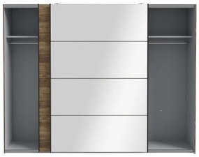 Šatníková skriňa so zrkadlom OREN 270x210 cm dub artisan