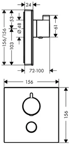 Hansgrohe ShowerSelect Glass, termostat Highflow pre 1 spotrebič a ďalší výtok, biela/chrómová, HAN-15735400