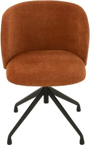 Oranžová zamatová jedálenská točiaca stolička Chair Turn Rusty - 56*48*77cm