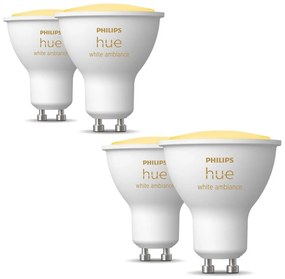 Philips SADA 4xLED Stmievateľná žiarovka Philips Hue WHITE AMBIANCE GU10/5W/230V 2200-6500 P5824