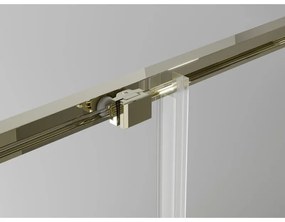 Mexen Exo, posuvný štvorcový sprchový kút 90 x 90 cm, číre sklo, zlatá, 8111-090-090-50-00