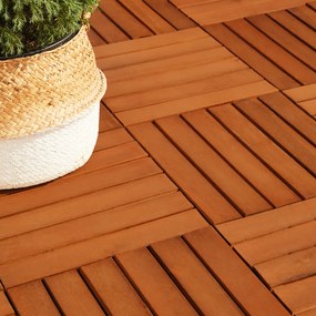 Drevené dlaždice – sada 11ks, 30×30 cm