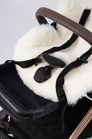 Podložka do kočíka z pravej kože biela