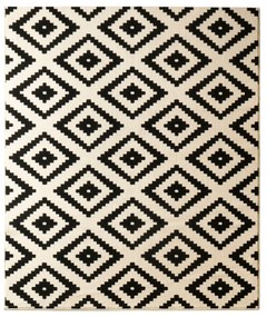Krémovo-čierny koberec Hanse Home Hamla Diamond, 80 × 150 cm