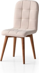 Sada 2 ks čalouněných jídelních židlí RETRO krémová