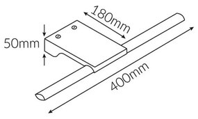 LIGHT.IT Kúpeľňové svietidlo nad zrkadlo PAUL LED 8W 40cm WHITE Warm White PAUL3608 PAUL3608