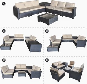 Veľká záhradná sedacia súprava s boxom na podušky Avenberg ENCANTA