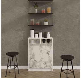 Sklápací jedálenský stôl Brackie (pre 2 osoby) (mramor carrara). Akcia -14%. Vlastná spoľahlivá doprava až k Vám domov. 1101343