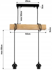 BERGE Sklenená LED závesná lampa Beam 2xE27 - okrúhle horizontálne pruhy