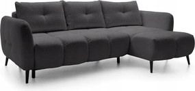 Rohová sedacia súprava Odysea (p) (sivá čierna)