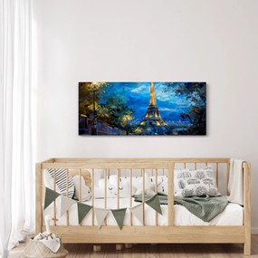 Obraz - Olejomaľba Eiffelovej veže (120x50 cm)