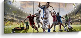 Obraz - Futbal (s hodinami) (90x30 cm)