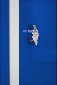 Kovová šatníková skriňa Trestles SS2M 1800x600x500 mm, 2 oddiely, modré dvere Podnož: nožičky, Zámok: cylindrický