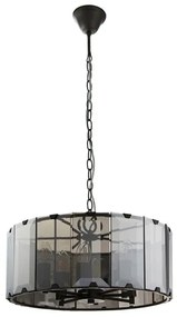 Endon 61294 - Luster na reťazi CLOONEY 8xE14/40W/230V čierna/dymová