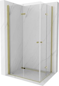 Mexen Lima Duo, sprchový kút 90 (dvere) x 80 (dvere) cm, 6mm číre sklo, zlatý profil, 856-090-080-50-00-02