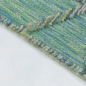 Šnúrkový koberec Bahama 3D romby zelený