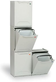 Súprava 4 plastových košov na triedený odpad, 20 L, 340 x 290 x 470 mm