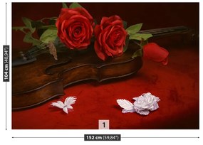 Fototapeta Vliesová Husle ruže 152x104 cm