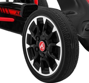 Ramiz ABARTH pedálová motokára pre deti čierna + EVA kolesá + ručná brzda + voľnobeh