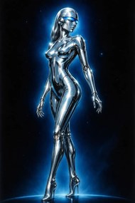 Robotická krása - Metalický obraz 60x40cm