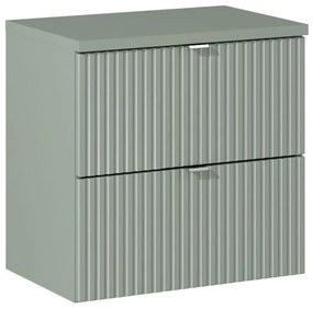 Závesná skrinka Line Reed Green II s doskou 60 cm zelená