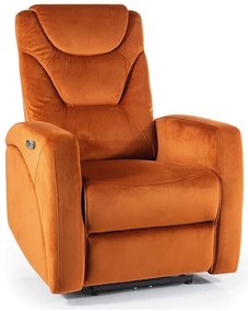 Polohovacie kreslo Kronos Velvet, oranžová