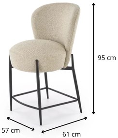 Barová stolička H126 bouclé béžová