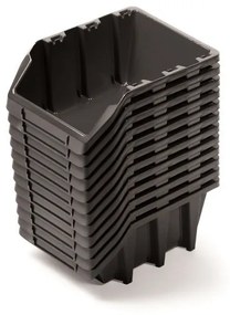 Sada 12 úložných boxov po 12 × 7,7 × 6 cm, čierna