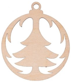 ČistéDrevo Drevená vianočná výzdoba - banka sa stromčekom